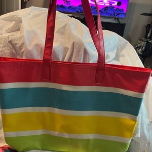 Chic Multicolor Striped Tote Bag